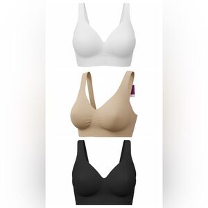 Elegant Women's Bra Trio - Black, Tan, and White